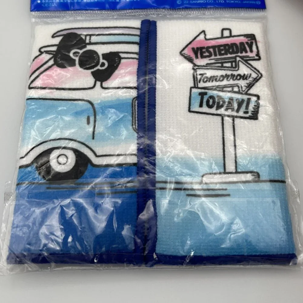 Sanrio Hello Kitty Asahi Collaboration Hand Towel Blue 250mm x 250mm New Sealed